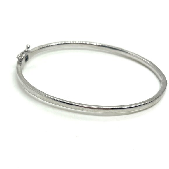 VINTAGE SUN 925 STERLING SILVER HINGED BANGLE BRACELET WOMENS DIAMOND ACCENTS - Picture 7 of 13